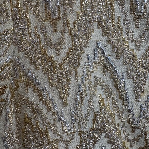 Vintage 60's Gold & Silver Mod Dress - Size M - Picture 4 of 12